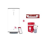 Termo eléctrico inteligente, ariston, velis pro wifi 100l + filtro antical + soporte de pared, vertical u horizontal, clase a