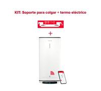 Termo eléctrico inteligente, ariston, velis pro wifi 100l + sorpote de pared instafix, vertical u horizontal, clase energetica b