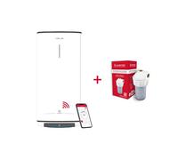Termo eléctrico inteligente, ariston, velis pro wifi 80l + filtro antical, vertical u horizontal, clase a