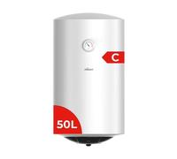 Nilson Termo Eléctrico Vertical 50 L NT5000. Instalación Vertical, 1500W, Incluye Kit de Montaje, Resistencia de Acero Inoxidable, Blanco, Eficiencia Energética Clase C