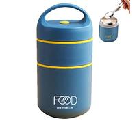 Termo para comida caliente apilable, recipiente de almuerzo al vacío de 2 niveles de doble pared para niños y adultos, reutilizable, a prueba de fugas, almacenamiento para el almuerzo