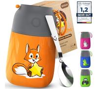Termo para comida infantil - 500 ml - 100% a prueba de fugas - Recipiente para alimentos de acero inoxidable - Termo para comida - Fiambrera térmica para niños - Recipiente para calentar papilla
