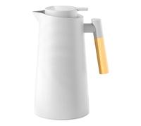 Termo para el hogar de estilo nórdico con mango de madera y revestimiento - olla caliente, taza de regalo de gran capacidad | 1 L Glass Lineder Carafe Pitcher | Jarra de té y café