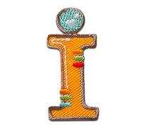 Termoadhesivos Alfabeto/Letra Colorido - Parches Termoadhesivos Bordados Aplique Para Ropa, Alfabeto MQ coloreado/azul:Letra I 3.9 x 1.8 cm