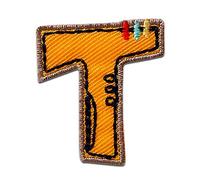 Termoadhesivos Alfabeto/Letra Colorido - Parches Termoadhesivos Bordados Aplique Para Ropa, Alfabeto MQ coloreado/azul:Letra T 3.3 x 2.9 cm