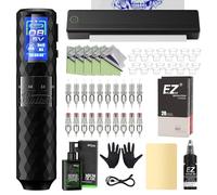 Termocopiadora Tattoo Kit - Maquina de Tatuar Kit Completo con Impresora Tattoo, 6 Strokes 2.5-4.8mm Maquina Tatuar, Batería de Alimentación de 1600mAh, 20Pzs Agujas Tatuaje para Tatuadores