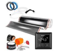 Termofol Calefacción eléctrica por suelo radiante lámina calefactora 230V - con termostato H5 - Potencia 140 W/m2 - Superficie 24m² - Juego completo de calefacción eléctrica para suelo, pared o techo