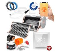 Termofol Calefacción eléctrica por suelo radiante lámina calefactora 230V - con termostato H6 WIFI - Potencia 80 W/m² - Superficie 24m² - Juego completo de calefacción eléctrica para suelo, pared o