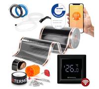 Termofol Calefacción eléctrica por suelo radiante lámina calefactora 230V - con termostato H6 WIFI - Potencia 80 W/m² - Superficie 20m² - Juego completo de calefacción eléctrica para suelo, pared o