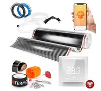 Termofol - Calefacción por infrarrojos | Potencia: 140 W/m2 | Voltaje: 230 V | Superficie 8,0 m² | Set completo con termoregulador TF-H5 | para montaje en casa | calefacción de suelo, pared o techo.