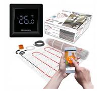 Termofol Set de esterilla calefactora con termostato H6 WiFi Negro - Calefacción eléctrica de suelo para baño, sala de estar - Lámina calefactora con potencia de calentamiento 150W/m² - Superficie 9,0