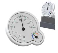 Termógrafo con humedad - medidor climático interior, termómetro de doble esfera | Higrómetro termográfico analógico, medidor de humedad de temperatura, sensor de pantalla transparente para mayo