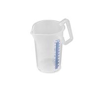 Termohauser 8300040085 - Vaso medidor con mango cerrado, 1000 ml, plástico PP, escala azul en litros y mililitros