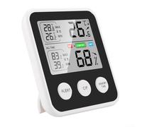 Termohigrómetro con pantalla de temperatura y humedad en tiempo real, alertas de alarma para gestión del entorno doméstico (TS-9909-W (TS-9909-B (negro)