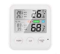 Termohigrómetro con pantalla de temperatura y humedad en tiempo real, alertas de alarma para gestión del entorno doméstico (TS-9909-W (blanco))