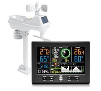 Termohigrómetro inalámbrico con termómetro digital, sensor de velocidad y dirección del viento, temperatura e higrómetro for el hogar y el jardín.