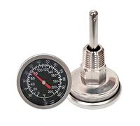 Termómetro 1/4 NPT con junta de rosca de acero inoxidable, medidor de temperatura -10-100 ℃/0-220ºF para caldera, tetera, tetera, termómetro, interior y exterior, acero inoxidable, resistente al óxido