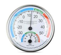 Termómetro analógico higrómetro para interiores y exteriores, estación meteorológica con grandes escalas de grado Celsius y humedad fáciles de leer, indicador de zona de comodidad para el hogar