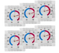 Termómetro analógico para ventana transparente, autoadhesivo, 6 unidades, resistente a la intemperie, para exteriores, 7,6 x 7,6 cm, medidor de temperatura indicador para el cristal de la ventana