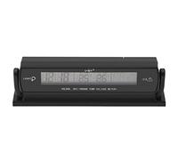 Termómetro automático para coche, 12V 24V 2 en 1 reloj voltímetro termómetro para coche con soporte, pantalla LCD