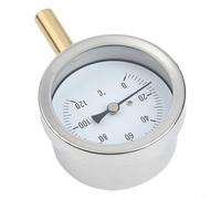 Termómetro bimetálico de acero inoxidable con pantalla de 63 mm con buje de cobre para sistemas de calefacción caseros y parrillas de barbacoa, medidor de temperatura preciso de 0 a 120 °C rápido para