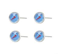 Termómetro Cocina Mecánico Sin para batería Para Barbacoa Y Horno(blue) | para acero inoxidable, lectura para instantánea, marcadores rare/med/well, sonda 7cm, para ideal parrilla