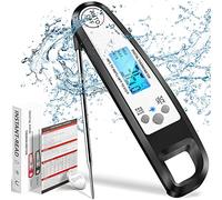 Termómetro Cocina, Termómetro Digital Cocina de Lectura Instantánea 2S, IP66 Impermeable, Sonda Plegable, Pantalla LCD, Imán, Termometro Cocina para Carne Barbacoa Comida Liquidos Aceite Agua