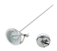 Termómetro de acero inoxidable para alimentos con funda retráctil para cocinar aceite, carne, hornear dulces, termómetro analógico de 20 a 280 grados Celsius (20 cm)