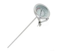 Termómetro de acero inoxidable para alimentos con funda retráctil para cocinar aceite, carne, hornear dulces, termómetro analógico de 20 a 280 grados Celsius (40 cm)