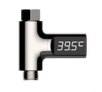 Termómetro de agua con pantalla LED para duchas de mano, sistema hidroeléctrico autoalimentado, monitoreo de temperatura de 5 a 85 °C F 360 lectura digital giratoria (primera generación)