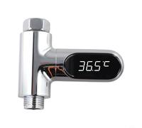 Termómetro de agua LED autoalimentado, monitor digital de temperatura de ducha con pantalla giratoria de 360°, rango de 5-85 °C, no requiere batería para ducha de mano del baño, (segunda generación)
