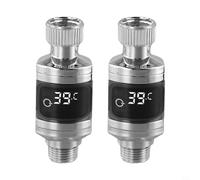 Termómetro de agua para ducha con indicador LED eléctrico, control de temperatura en tiempo real y conmutable entre Celsius y Fahrenheit, compatible con estándar de 1/2 pulgadas