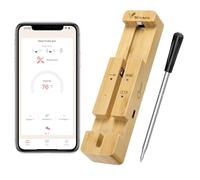 Termómetro de Cocina Bluetooth Barbacoa Profesional Sonda de Termómetro de Carne Inalámbrico Aplicación de Monitoreo Inteligente Termómetro de Parrilla de Largo Alcance de 100m para Horno Eléctrico