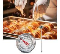 Termómetro de compost de 500 mm - Indicador de temperatura del suelo de acero inoxidable con esfera de 50 mm, termómetro de jardín de sonda larga para compost, suelo y macetas, guía de