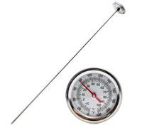 Termómetro de compost, termómetro de suelo de acero inoxidable, esfera de 2 pulgadas con vástago de 20 pulgadas, esfera de temperatura Fahrenheit y Celsius para cocinar