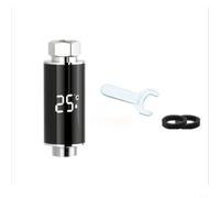 Termómetro de ducha digital hidroeléctrico con pantalla LED de temperatura de 3 colores 0-99C Medidor de temperatura del agua Grifo de baño plateado (B)