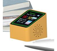 Termómetro de estación meteorológica: mini reloj electrónico con pantalla de temperatura y humedad, dispositivo de monitoreo para interiores y exteriores, dispositivo de escritorio compacto para ofici