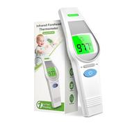 Termómetro de frente para niños adultos, termómetro de frente sin contacto, termómetros digitales para bebés con una gran pantalla LCD retroiluminada, alarma de fiebre, adecuado para uso doméstico