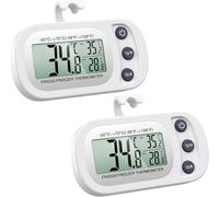 Termómetro de Frigorífico, ORIA 2PCS Digital Termómetro Refrigerador Impermeable Resistente al Agua con Gancho Soporte, Preciso LCD Congelador Nevera Monitor para Hogar, Cafés