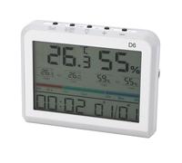 Termómetro de habitación digital compacto con fecha de reloj, envidia, crema hidratante interior de la temperatura para la oficina en casa, dispositivo de medición de escritorio para la amplia gama de