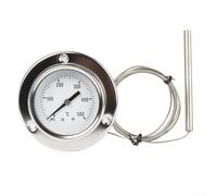 Termómetro de horno con sonda de acero inoxidable, calibre de alta temperatura de 0 a 500 °C para calderas, parrillas, hornos tostadores y estufas de leña, lectura clara, kit de fácil instalación