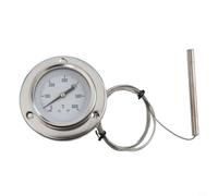 Termómetro de horno de acero inoxidable con 1,5 m para tubo capilar y sonda de 100 mm,