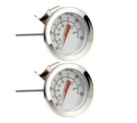 Termómetro de horno de acero inoxidable con esfera grande - Indicador bimetálico de temperatura de cocción para hornear, asar, asar - Rango de 0-300 °C, resistente a la humedad, juego de 2 piezas