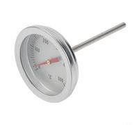 Termómetro de horno de acero inoxidable con sensor de 70 mm para un control preciso de la temperatura, diseñado con rosca M8 y tuerca de tornillo para una fijación segura en hornos de pizza y