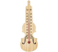 Termómetro de madera para montaje en pared, para interiores y exteriores, escala dual Celsius Fahrenheit, madera de pino natural, pantallas transparentes grandes para el hogar, habitación de bebé