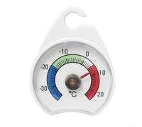 Termómetro de nevera para refrigerador y congelador, -30 a 20 °C para indicador de dial, monitor de temperatura analógico sin batería, blanco compacto