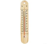 Termómetro de pared de madera higrómetro para combo, medidor de humedad de temperatura interior y exterior, escala dual para grados Celsius Fahrenheit, marco de madera de pino natural para invernadero