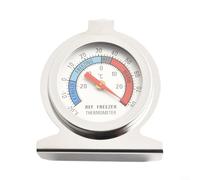 Termómetro de refrigerador con control de temperatura con esfera y diseño de acero inoxidable, cuenta con soporte para colgar y base ancha para una colocación sencilla en cualquier entorno de