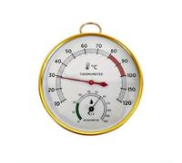 Termómetro de sauna y medidor de humedad con anillo exterior de metal y vidrio que proporciona lecturas precisas para el entorno de sauna de 10 a 120 grados Celsius