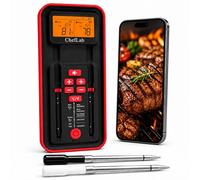 Termómetro de sonda de carne inalámbrico con pantalla LED independiente: Bluetooth de 500 pies, sonda dual, no necesita teléfono ni aplicación, regalo para parrillas, ahumadores, parrillas de barbacoa